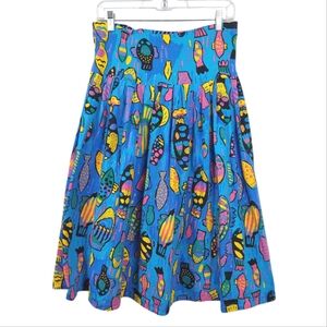 Ken Done Signed Fish Skirt Vintage 90's Australia Whimsical Fun